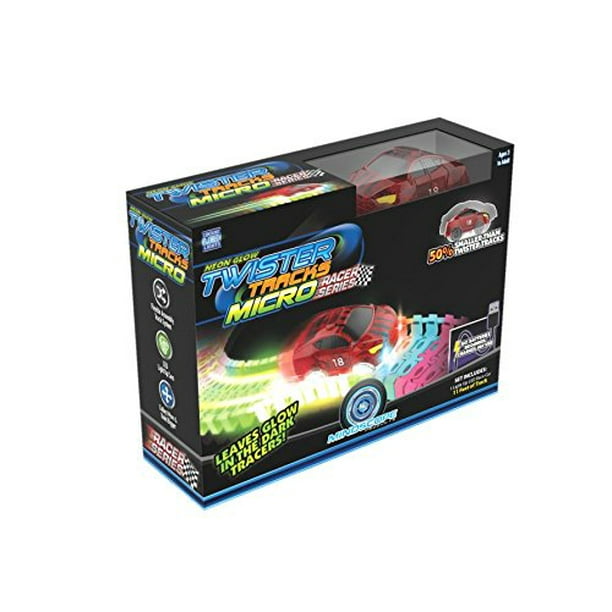 of Neon Glow in the Dark Track with One LED Light-Up Race Series Car TT360R feet Mindscope Twister Tracks Trax 360 Loop 13 